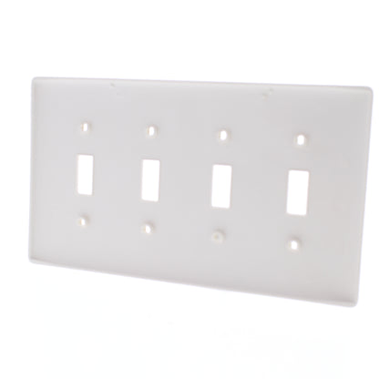 Hubbell NPJ4LA Light Almond 4-Gang Mid-size Switch Plate Nylon Wallplate 10-Pack