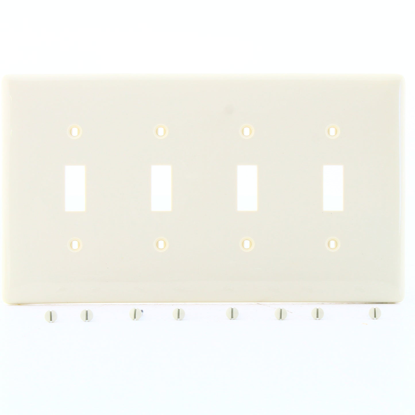 Hubbell NPJ4OW Office White 4-Gang Nylon Mid-size Switch Nylon Wallplate 10-Pack