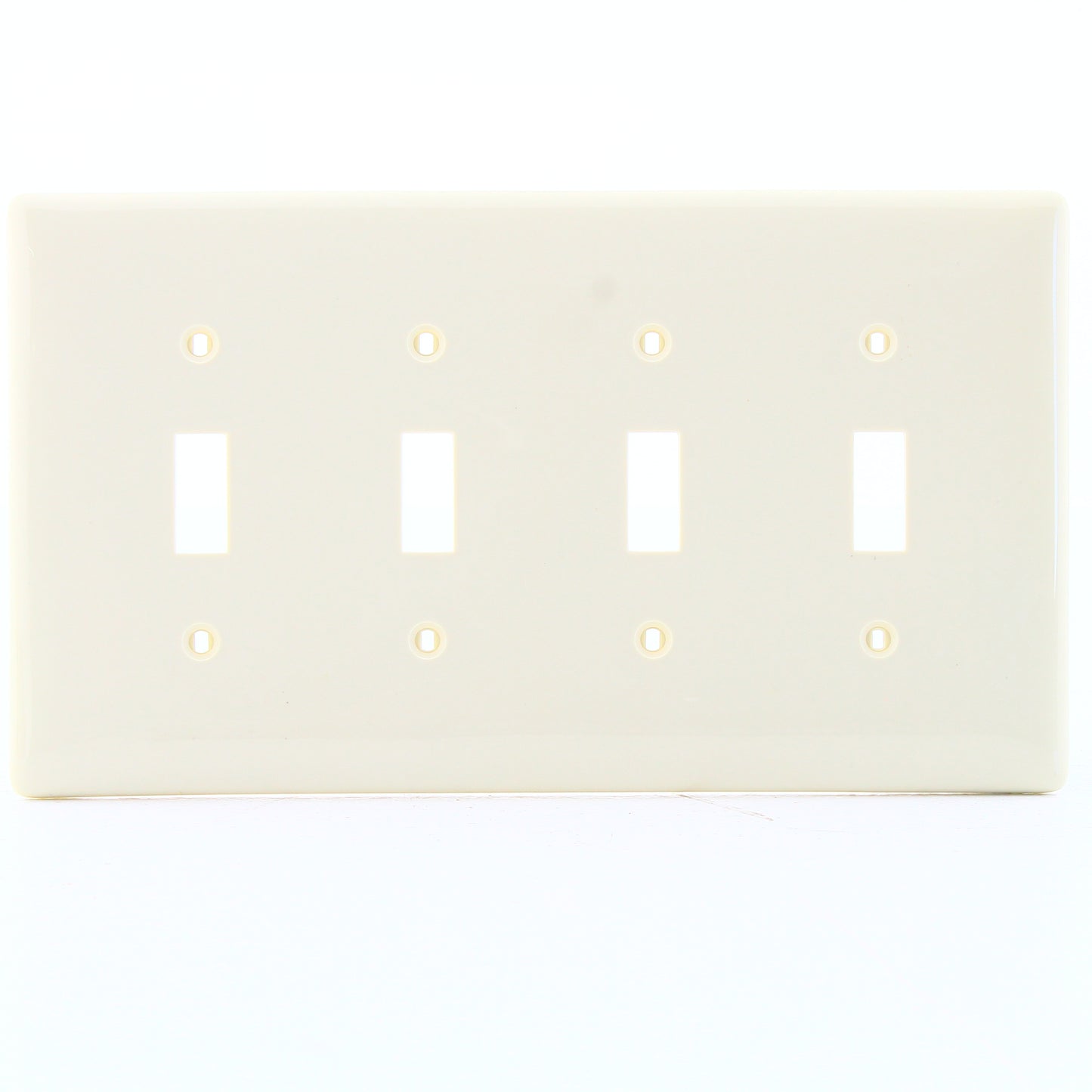 Hubbell NPJ4OW Office White 4-Gang Nylon Mid-size Switch Nylon Wallplate 10-Pack