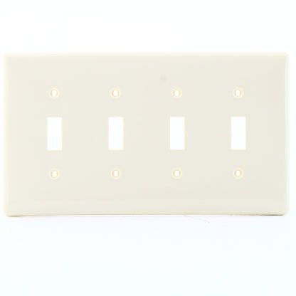 Hubbell NPJ4OW Office White 4-Gang Nylon Mid-size Switch Nylon Wallplate 10-Pack
