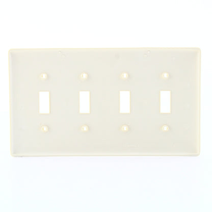 Hubbell NPJ4OW Office White 4-Gang Nylon Mid-size Switch Nylon Wallplate 10-Pack