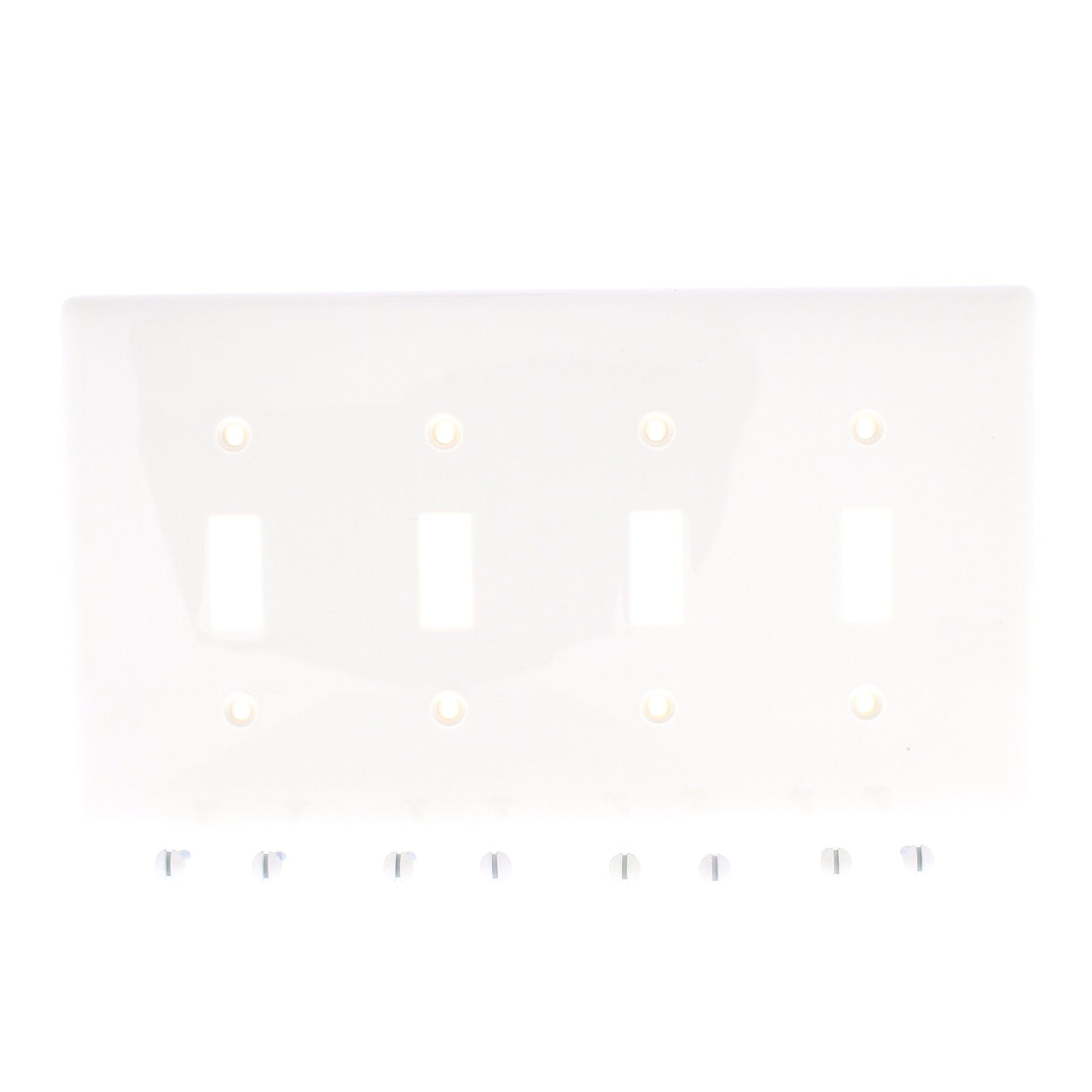 Hubbell NPJ4OW Office White 4-Gang Toggle Unbreakable Mid-Size Wallplate Cover