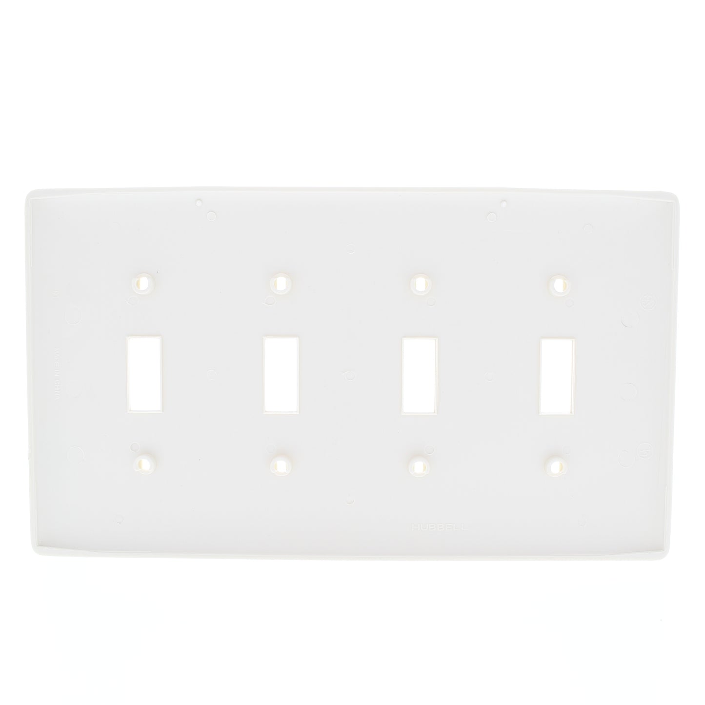 Hubbell NPJ4OW Office White 4-Gang Toggle Unbreakable Mid-Size Wallplate Cover