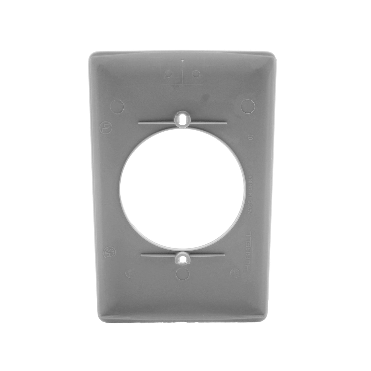 Hubbell NPJ724GY Gray 1-Gang 2.16" Power Outlet Unbreakable Mid-Size Wallplate