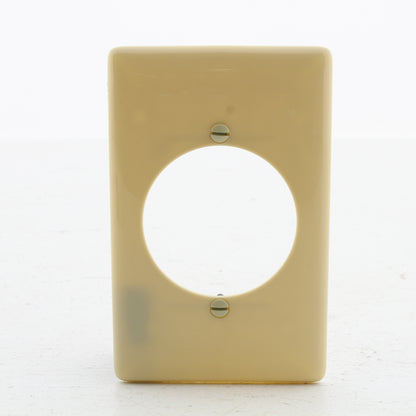 Hubbell NPJ724I Ivory 1-Gang 1- 2.16" Dia Outlet Unbreakable Mid-Size Wallplate