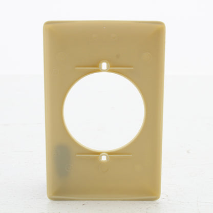 Hubbell NPJ724I Ivory 1-Gang 1- 2.16" Dia Outlet Unbreakable Mid-Size Wallplate