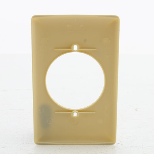 Hubbell NPJ724I Ivory 1-Gang 1- 2.16" Dia Outlet Unbreakable Mid-Size Wallplate