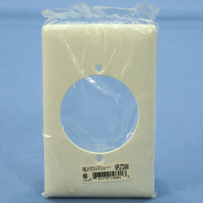 Hubbell NPJ724W White 1-Gang 1- 2.16" Dia Outlet Unbreakable Mid-Size Wallplate