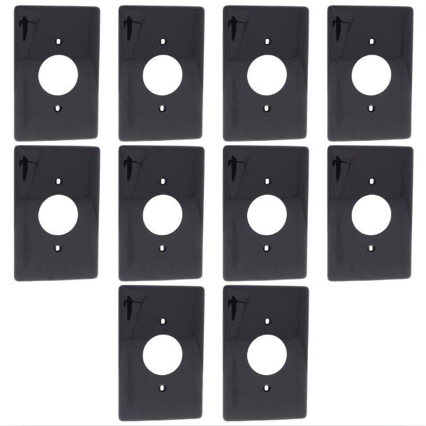 Hubbell NPJ7BK Black 1-Gang 1.406in. Outlet Unbreakable Mid-Size Wallplate 10pcs