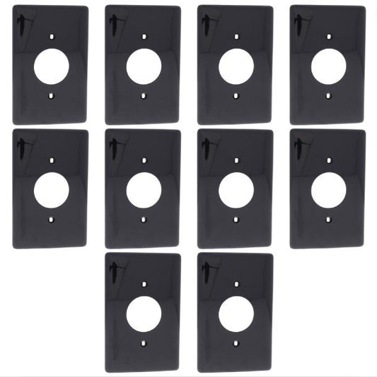 Hubbell NPJ7BK Black 1-Gang 1.406in. Outlet Unbreakable Mid-Size Wallplate 10pcs