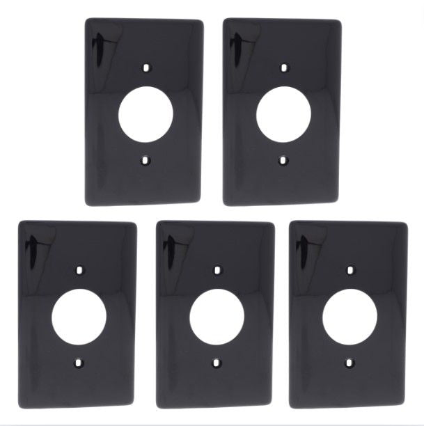 Hubbell NPJ7BK Black 1-Gang 1.406in. Outlet Unbreakable Mid-Size Wallplate 5pcs