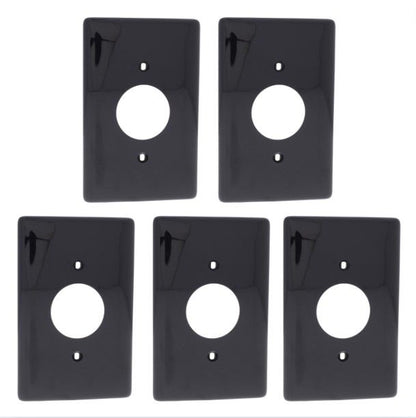 Hubbell NPJ7BK Black 1-Gang 1.406in. Outlet Unbreakable Mid-Size Wallplate 5pcs