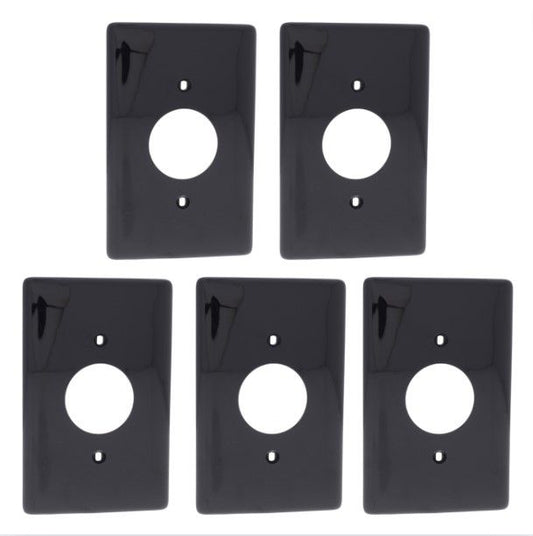 Hubbell NPJ7BK Black 1-Gang 1.406in. Outlet Unbreakable Mid-Size Wallplate 5pcs