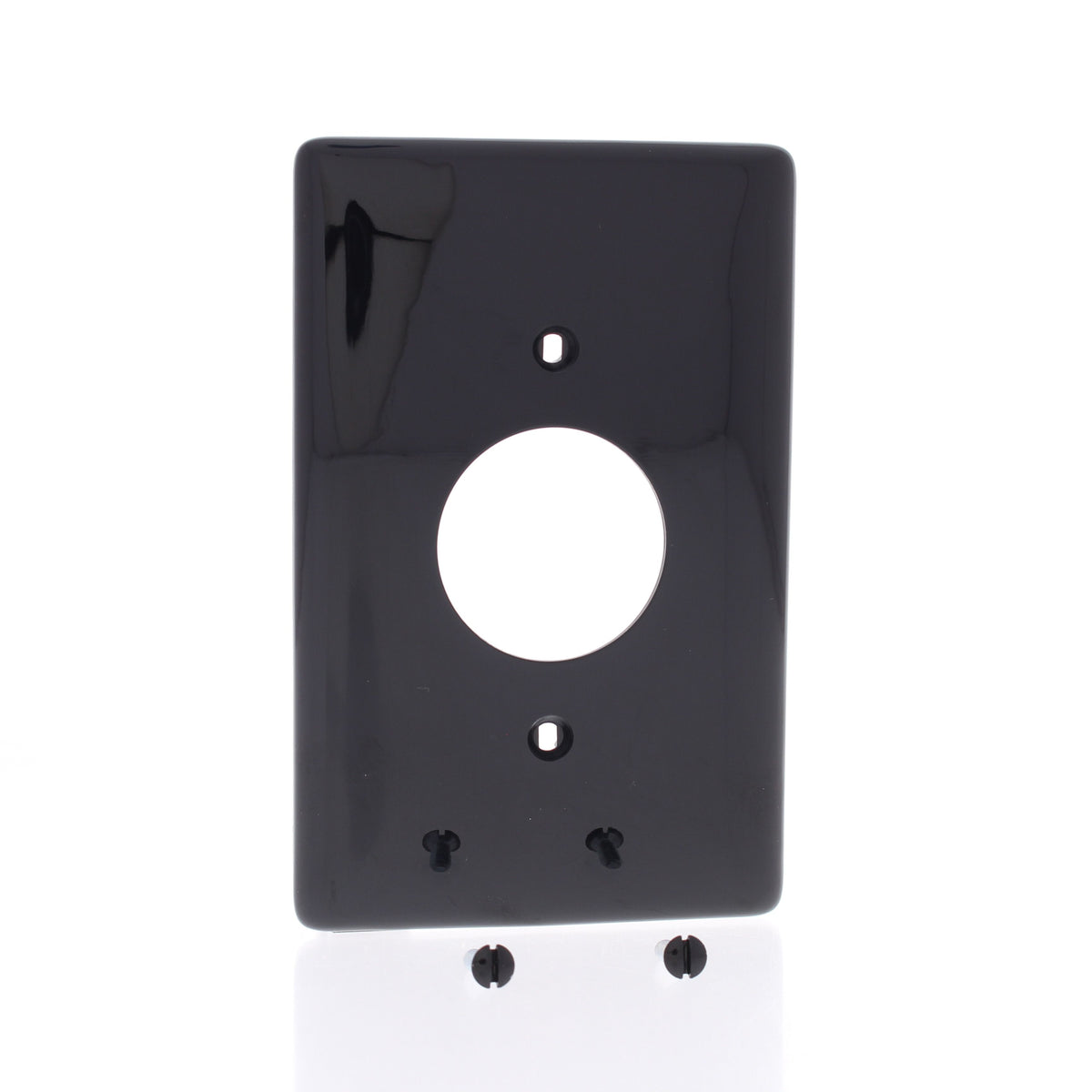 Hubbell NPJ7BK Black 1-Gang 1.406in. Outlet Unbreakable Mid-Size Wallplate Cover