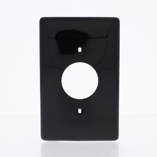 Hubbell NPJ7BK Black 1-Gang 1.406in. Outlet Unbreakable Mid-Size Wallplate Cover