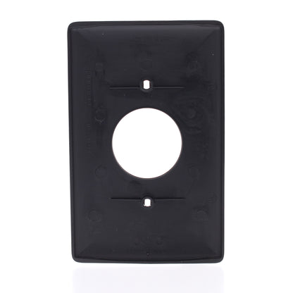 Hubbell NPJ7BK Black 1-Gang 1.406in. Outlet Unbreakable Mid-Size Wallplate Cover