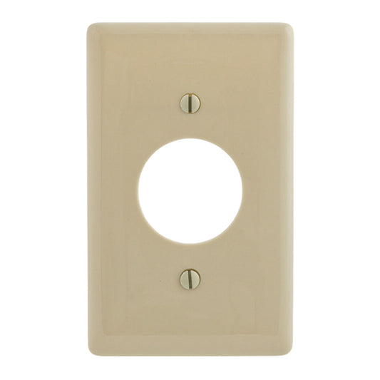 Hubbell NPJ7I Ivory 1-Gang 1.406in. Outlet Unbreakable Mid-Size Wallplate Cover