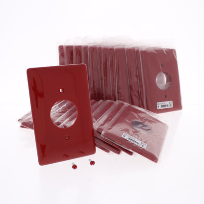 Hubbell NPJ7R Red 1-Gang 1.406" Outlet Unbreakable Midsize Wallplate Cover 25pcs