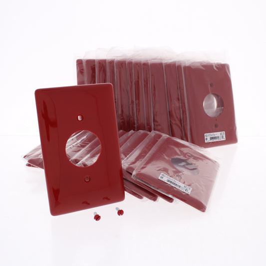 Hubbell NPJ7R Red 1-Gang 1.406" Outlet Unbreakable Midsize Wallplate Cover 25pcs
