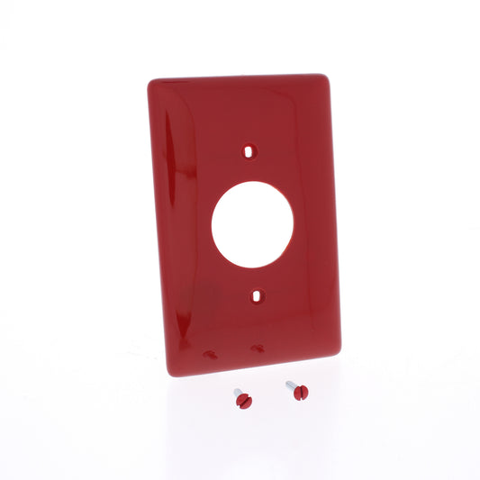 Hubbell NPJ7R Red Unbreakable 1.40" Receptacle Wallplate Mid-Size Outlet Cover
