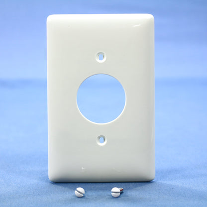 Hubbell White Unbreakable 1.40" Receptacle Wallplate Mid-size Outlet Cover NPJ7W