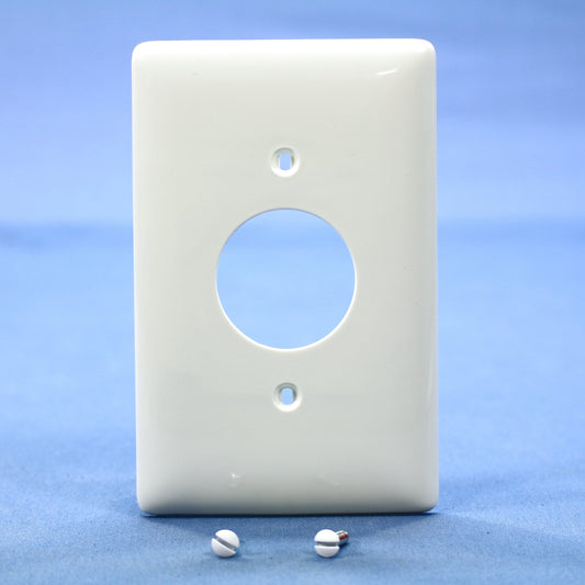 Hubbell White Unbreakable 1.40" Receptacle Wallplate Mid-size Outlet Cover NPJ7W