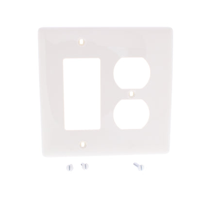 Hubbell NPJ826LA Lt Almond 2-Gang Duplex GFCI Unbreakable Mid-Size Covers 25pcs