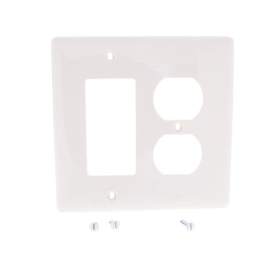 Hubbell NPJ826LA Lt Almond 2-Gang Duplex GFCI Unbreakable Mid-Size Covers 25pcs