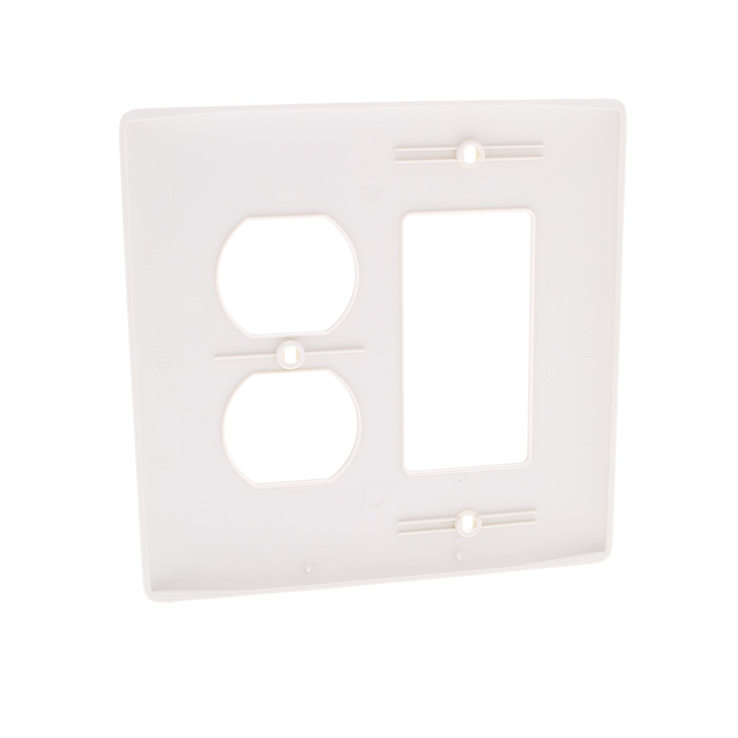 Hubbell NPJ826LA Lt Almond 2-Gang Duplex GFCI Unbreakable Mid-Size Covers 25pcs