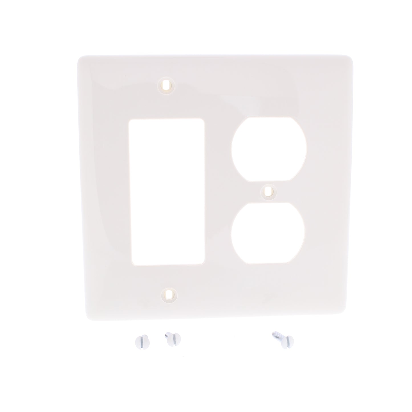Hubbell NPJ826LA Lt Almond 2-Gang Duplex Outlet Rocker GFCI Mid-Size Nylon Cover