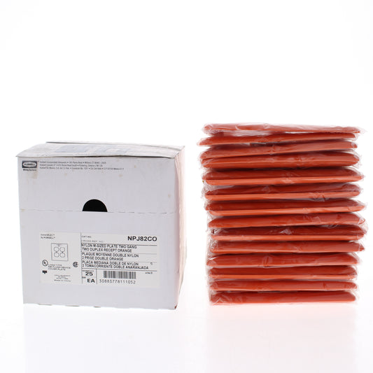 Hubbell NPJ82CO Orange Computer Only 2-Gang Receptacle Mid-size Nylon Cover 25pc