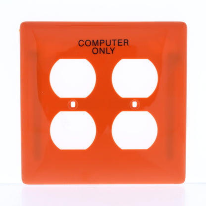 Hubbell NPJ82CO Orange Computer Only 2-Gang Receptacle Mid-size Nylon Cover 25pc