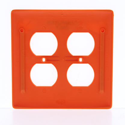 Hubbell NPJ82CO Orange Computer Only 2-Gang Receptacle Mid-size Nylon Cover 25pc