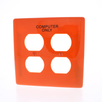 Hubbell NPJ82CO Orange 2-Gang Duplex Unbreakable Nylon Mid-Size Wallplate Cover