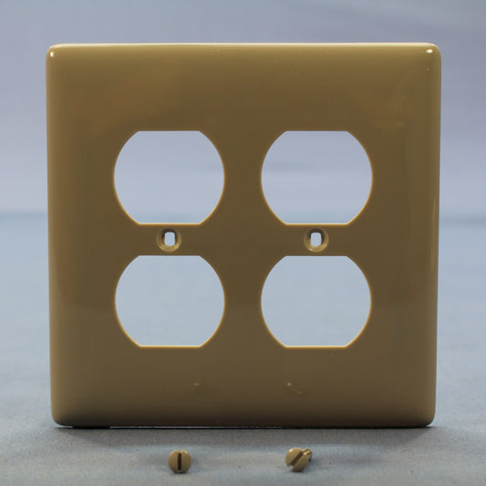 Hubbell NPJ82GY Gray 1-Gang Duplex Unbreakable Nylon Mid-Size Wallplate Cover