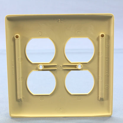 Hubbell NP82I Ivory 2-Gang Duplex Outlet Unbreakable Nylon Mid-Size Wallplate