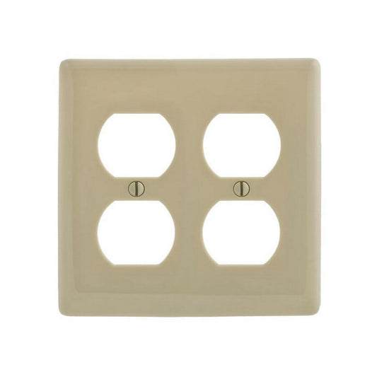 Hubbell NPJ82IZ Ivory 1-Gang Duplex Unbreakable Nylon Mid-Size Wallplate Cover