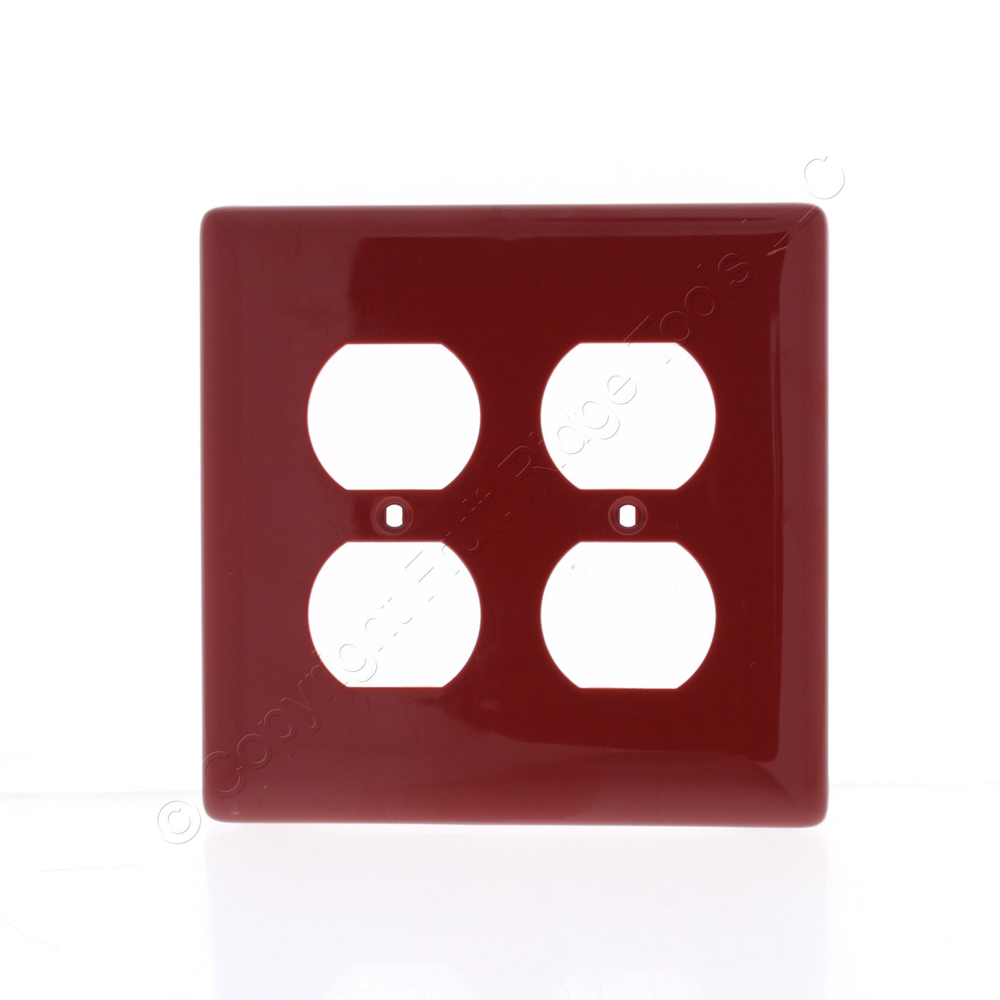 Hubbell NPJ82R Red 2-Gang Duplex Outlet Unbreakable Nylon Mid-Size Wallplate