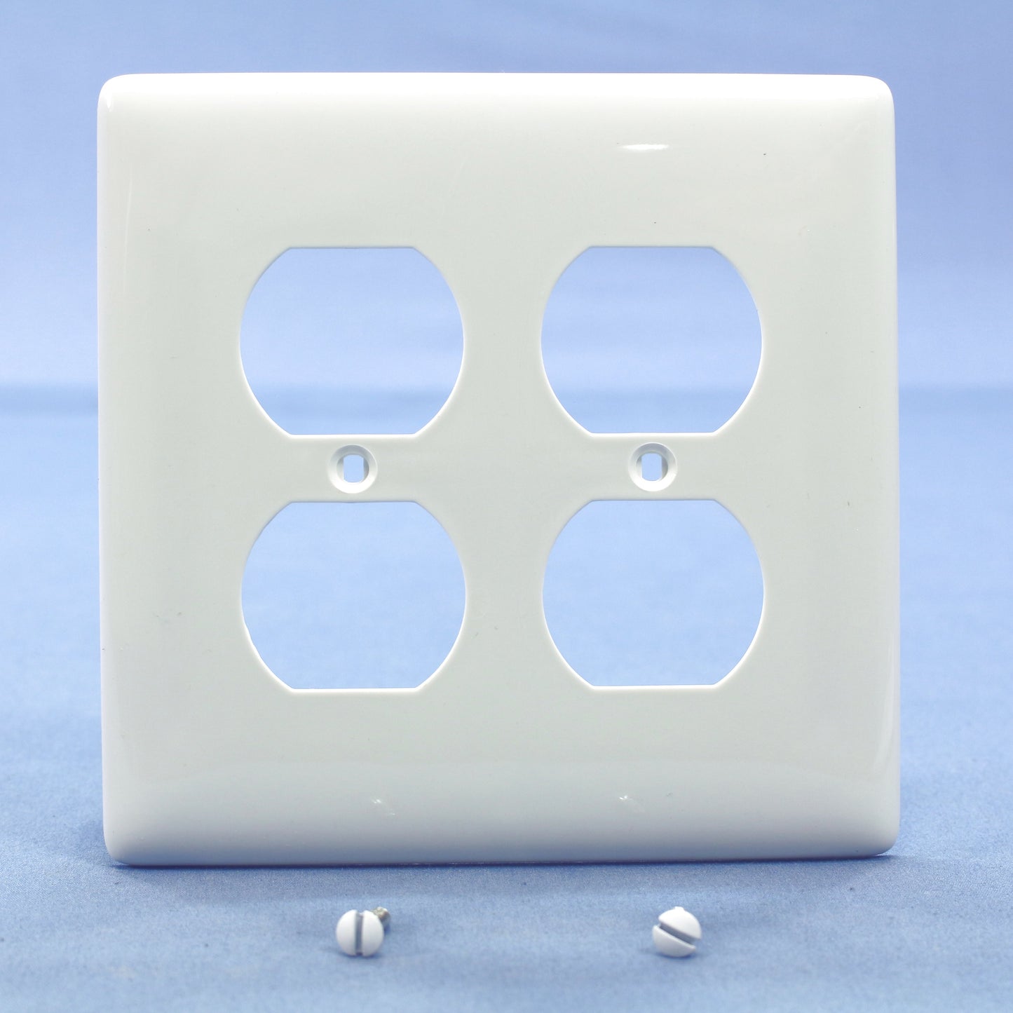 Hubbell NPJ82W White 2-Gang Duplex Unbreakable Nylon Mid-Size Wallplate Cover