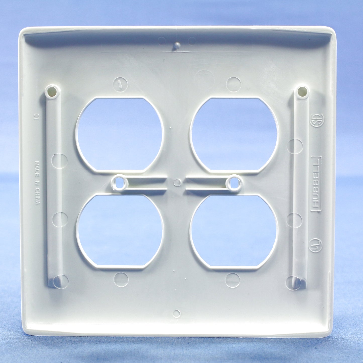 Hubbell NPJ82W White 2-Gang Duplex Unbreakable Nylon Mid-Size Wallplate Cover
