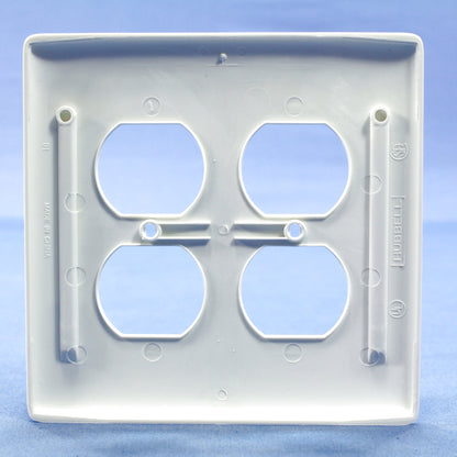 Hubbell NPJ82W White 2-Gang Duplex Unbreakable Nylon Mid-Size Wallplate Cover
