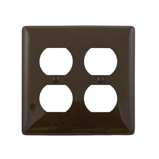 Hubbell NPJ82Z Brown 1-Gang Duplex Unbreakable Nylon Mid-Size Wallplate Cover