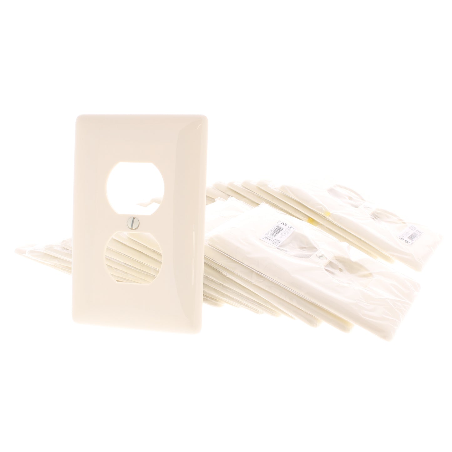 Hubbell NPJ8AL Almond 1-Gang Duplex Unbreakable Mid-Size Wallplate Cover 25pcs