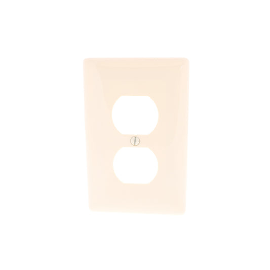 Hubbell NPJ8AL Almond 1-Gang Duplex Unbreakable Nylon Mid-Size Wallplate Cover