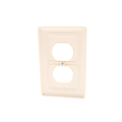 Hubbell NPJ8AL Almond 1-Gang Duplex Unbreakable Nylon Mid-Size Wallplate Cover