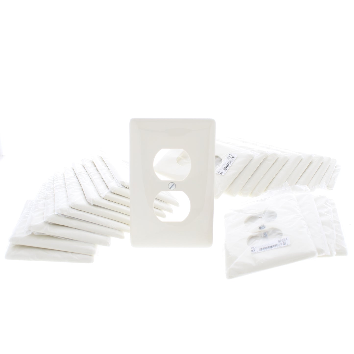 Hubbell NPJ8LA Light Almond 1-Gang Duplex Unbreakable Mid-Size Wallplate 25pcs