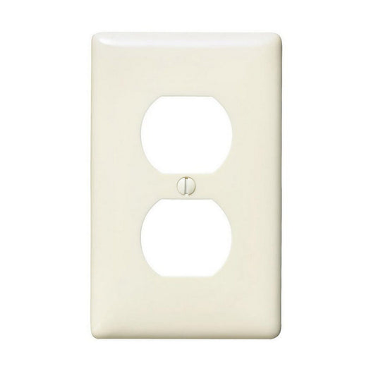 Hubbell NPJ8LAZ Light Almond 1-Gang Duplex Unbreakable Mid-Size Wallplate Cover