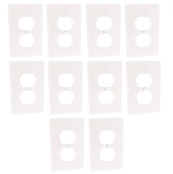 Hubbell NPJ8O Office White 1-Gang Duplex Unbreakable Midsize Wallplates 10pcs
