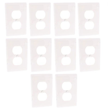 Hubbell NPJ8O Office White 1-Gang Duplex Unbreakable Midsize Wallplates 10pcs