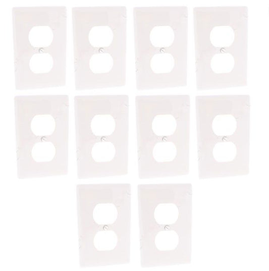 Hubbell NPJ8O Office White 1-Gang Duplex Unbreakable Midsize Wallplates 10pcs